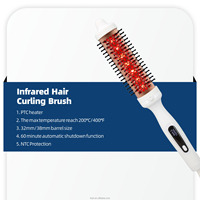 Brosse à cheveux chauffante à infrarouge professionnel RUCHA, brosse ionique à coiffure, brosse à cheveux double tension