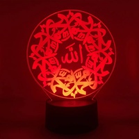 Lampe de nuit islamique Led pour musulman 7 couleurs Led lampe de décoration de nuit cadeau pour Ramadan lampe de Table USB 3d