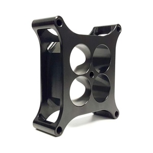 Espaciador de carburador de aluminio T6 negro personalizado OEM CNC para Puerto cuadrado de 4 orificios - Product Image 3