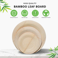 Apéritif compostable Assiettes jetables de 6 pouces pour fête (paquet de 50) Assiettes en feuille de palmier en bambou