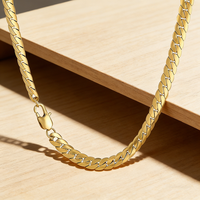 Chaîne cubaine de bonne qualité plaquée or 18 carats, collier en acier inoxydable étanche pour couples, en stock