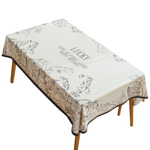 ผ้าปูโต๊ะพิมพ์ลายหนังแกะ รูปทรงสี่เหลี่ยมผืนผ้า ใช้ในบ้าน กันน้ำมัน กันน้ำ ซักได้ ทนความร้อน ลายพืชและดอกไม้ - Product Image 3