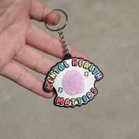 Venta caliente 3D llaveros de goma suave al por mayor silicona colorido órgano llaveros logotipo personalizado letra cerebro PVC llavero Cerebrum