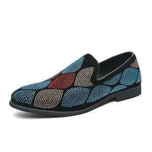Mocassins de moda com desenho colorido, material de alta qualidade, durável, sapatos casuais masculinos, tamanho 38-46