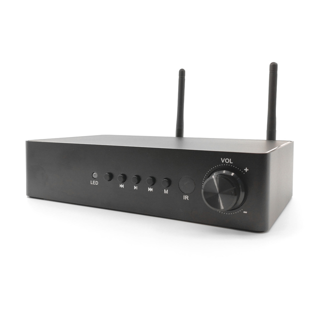 Smart Home Android Karaoke 4-Channel Class D 60W Mini Sound Amplifier 1U HDM1 Fiber Optic USB BT 5.0 RCA Input Mobile