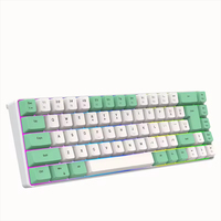 Clavier mécanique mini K701 60 % 68 touches, filaire USB, avec câble séparable, rétroéclairage RGB bicolore, étanche, pour le gaming