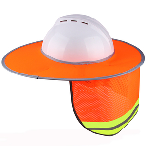 Sombrero de Seguridad con Protección Solar para <span class=keywords><strong>Verano</strong></span>, <span class=keywords><strong>Casco</strong></span> de Seguridad, Banda de Protección Solar, Franjas Reflectantes de Alta Visibilidad - Product Image 3