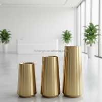 Vase de sol moderne de luxe en or, grand, pour la maison, le jardin, décoration extérieure, pots à fleurs décoratifs, élégants, durables, en acier inoxydable