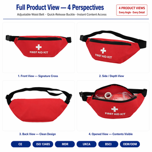Botiquín de Primeros Auxilios de Cintura con Logotipo Personalizado OEM ODM, Manual, Manos Libres, Portátil, Bolsa de Emergencia, Cinturón Ajustable, Certificado CE - Product Image 3