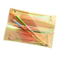 Sac à crayons coloré transparent au laser, nouveau sac de rangement artistique pour papeterie, sac à cosmétiques en PVC