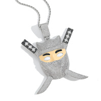 YYN Collier Assassin en Cuivre avec Émail et Zircon Micro-incrusté, Pendentif Épée, Chaîne Bambou Hip-Hop, Bijou Tendance Rétractable