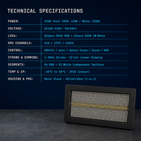 Projecteur stroboscopique LED RGB 96+32, 90 segments, mappage de pixels, DMX512 sans fil, RDM, éclairage de scène, blinder, wash, 9000K, pour concerts et clubs