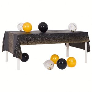 54x108inch <b>Rectangle</b> <b>Tablecloth</b> Gold Dot Disposable <b>Tablecloths</b> Plastic <b>Tablecloth</b> Party Table Covers for Birthday Thanksgiving - Product Image 4