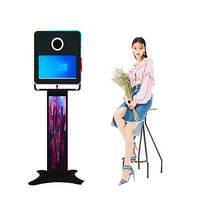 Boîte à selfie avec caméra et imprimante, fond ovale, Air Infinity 2026, miroir magique, photomaton