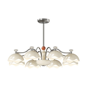 Cream Colored Living Room Chandelier Multi Head Led <b>Light</b> Round Design For Bedroom Dining Room Hall Main <b>Light</b> Retro Style - Product Image 4
