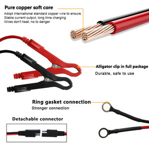 <span class=keywords><strong>Chargeur</strong></span> de batterie intelligent 1000 mA 6V/12V pour batteries Lithium/AGM/EFB/GEL/Plomb-Acide, charge en 3 étapes, 6 protections pour voiture, scooter, électrique - Product Image 5
