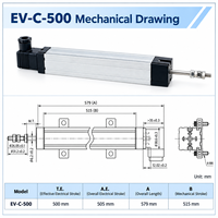 Sensor Perpindahan Linier EV-C-500 500mm 0.05% IP54 5 KOhm Output Tegangan Analog Novotechnik TLH/TL untuk LT Sakae LP