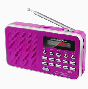 วิทยุพกพา L-938 ของโรงงาน OEM พร้อมลำโพงในตัว หน้าจอดิจิตอล รองรับ USB SD TF เล่น MP3 แบตเตอรี่แบบชาร์จได้ พร้อมคลิปหนีบเข็มขัด วัสดุพลาสติก - Product Image 4