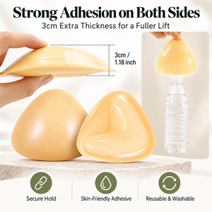 Coussinets adhésifs pour soutien-gorge couleur personnalisée, 3 cm d'épaisseur, inserts en mousse <span class=keywords><strong>push</strong></span>-<span class=keywords><strong>up</strong></span>, double face adhésive, réutilisables, vente en gros - Product Image 5