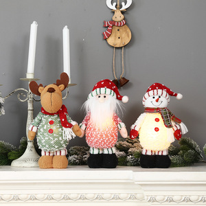 Adornos Navideños Hechos a Mano, Muñecos Luminosos de Santa Claus, Muñeco de Nieve y Alce, Figuras Decorativas con Luz - Product Image 3