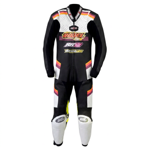 Combinaison de course professionnelle Zonda pour homme, 1 pièce, en cuir de vache véritable/cuir de kangourou, sur mesure, avec combinaison intégrale/traje niveau 2 CE - Product Image 1