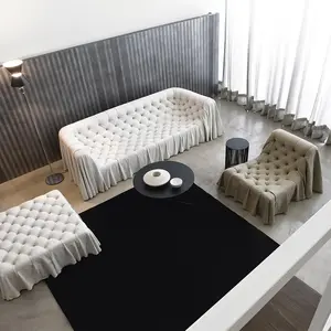 Ensemble de canapés de luxe Chesterfield 5 7 places modernes en cuir véritable canapé de salon sectionnel intelligent pour meubles de salon