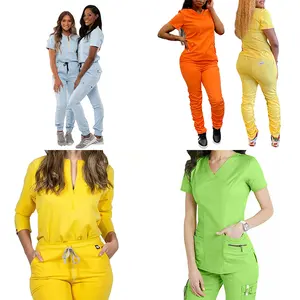 All'ingrosso donne alla moda personalizzate moda ospedale infermiera infermieristica scrub fornitori uniformi mediche infermieristica scrub uniformi set