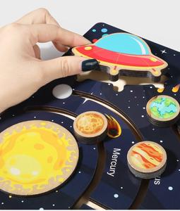 Kinder-Sonnensystem-Puzzle mit Neun Planeten zur Kognitiven Positionierung für Kleinklassen Früherziehung Wissenschaftliches Lernspielzeug - Product Image 6