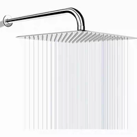 Pommeau de douche carré moderne en acier inoxydable, ultra-mince de 10 pouces, haute pression, effet pluie, avec bras de fixation