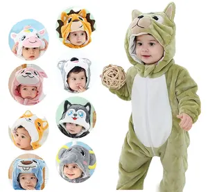 Y947 2023 Inverno Dos Desenhos Animados Macacão Pijama Criança Animal Macacão Infantil Roupas Macacão roupão Para Meninas Meninos bebês