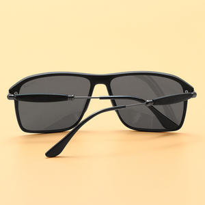 Lunettes de soleil rectangulaires gris-noir 2150 UV400 anti-reflet, monture complète, verres TAC, style conduite unisexe - Product Image 4