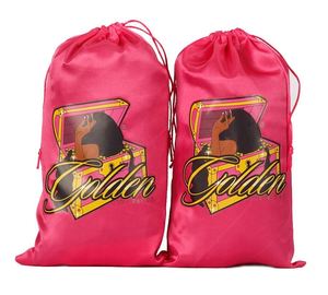 ถุงใส่ผมวิกแบบผูกเชือกผ้าซาตินสั่งทำพิเศษ พร้อมพิมพ์ลายซิลค์สกรีน และออกแบบตามสั่งแบบ OEM สำหรับโปรโมชั่นและของขวัญ - Product Image 6