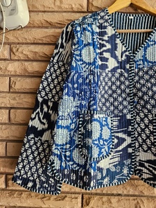 Women's Regular Size Floral Block Print Cotton Quilted Winter Jacket Bohemian Ethnic Wear for Women Stylish Gift for Her - Product Image 5