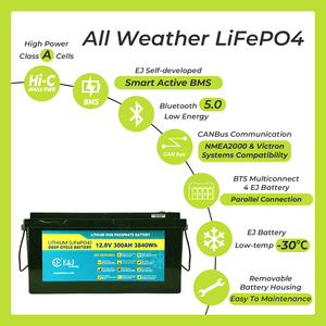 EJ ej12300fe LiFePO4 pin 12V 300ah xây dựng trong <span class=keywords><strong>Bluetooth</strong></span> thông minh BMS với tự sưởi ấm CANBUS 4000 chu kỳ CE UN38.3 chứng nhận - Product Image 2