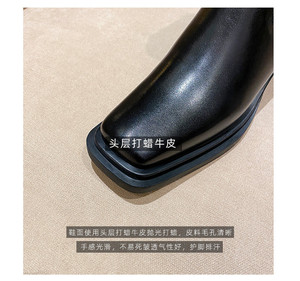 <span class=keywords><strong>Stivali</strong></span> da <span class=keywords><strong>Donna</strong></span> abito punta quadrata stivaletti in vera pelle ragazze 2022 inverno Chelsea Botas Damen Scarp <span class=keywords><strong>Donna</strong></span> - Product Image 4