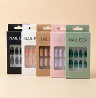 Boîte d'emballage personnalisée pour faux ongles avec fenêtre, finition mate de luxe, boîte de rangement pour ongles, boîte cadeau en papier kraft pour faux ongles