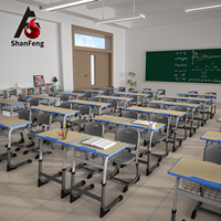Meubles de classe pour coin lecture pas chers, bureau d'étude pour enfants, table réglable en hauteur, ensemble table et chaise pour le lycée