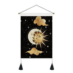 35*50cm Pronto per la spedizione Psichedelico Rosso Sole Facce Tarocchi Parete Arazzo Appeso Ragazza Indiana di Tiro Sette Chakra decorativo Arazzi - Product Image 5