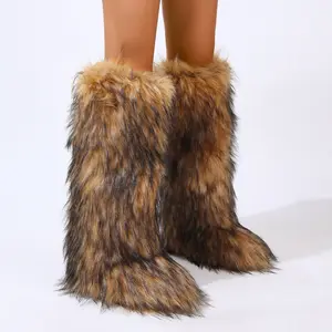 New Winter High Collar Long Sleeve Fur Boots For Warm And Fashionable Snow Boots For Women