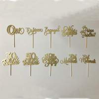 Kuchenaufsatz für Geburtstagstorten, Party-Themen-Kuchendekoration, Gold-Glitzer Dessert-Verzierung