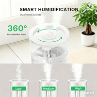 Humidificateur Électrique Personnalisé 5L à Brume Froide, Remplissage par le Haut, Veilleuse LED, Humidificateurs Ultrasoniques pour Hôtel et Usage Domestique, Idéal pour Chambre à Coucher