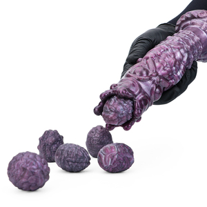 N-MR5309 Monster Hollow Dildo Fantasy Ovipositor avec 6 œufs en silicone et bâton en <span class=keywords><strong>bois</strong></span> pour jeu anal vaginal, pose d'œufs, jeu BDSM pour adultes - Product Image 3