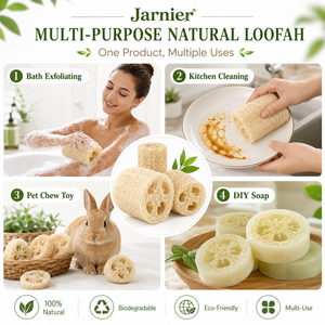 Éponge de douche en luffa naturelle Éponge de luffa biologique multifonctionnelle pour le nettoyage de la vaisselle ou le bain exfoliant - Product Image 3