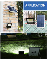 Projecteur solaire 25w 40w 60w 100w 200w, éclairage de jardin extérieur avec affichage de puissance IP67, Lumens élevés ABS LED projecteur intérieur