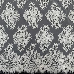 YY yüksek kaliteli çiçek pamuk naylon örgü gelin beyaz kirpik fransız dantel kumaş düğün ve kadınlar için giysi elbise - Product Image 2