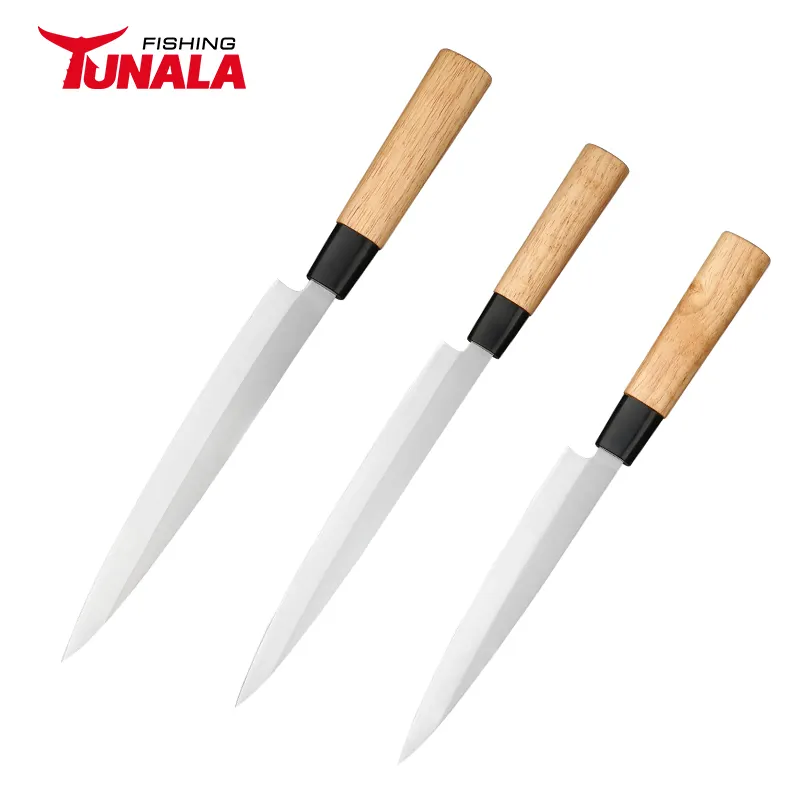 Wholesale Sashimi Sushi Knife 7/8/9 inch Kitchen Fish Knife Stainless Steel Filleting knives with Wood Handle