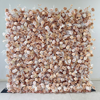 H-988 Décoration de mariage du même style, mur de fleurs artificielles marron, automne, avec arche florale pour mariage