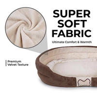 Lit pour chien en peluche super doux, ensemble de 3 pièces, luxe, imprimé en sérigraphie, fond antidérapant, lavable, pour chiens