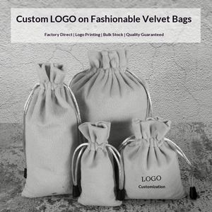Custom logo Velvet Jewelry Drawstring Pouchexquisite Small Storage <b>Bag</b> for Elegant Packaging <b>Mirror</b> Velvet Drawstring Dust <b>Bags</b> - Product Image 2