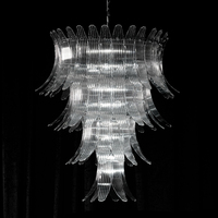 Lustre en cristal coquillage moderne de luxe léger à LED suspendu pour mariages, halls d'hôtels, maisons duplex, escaliers creux